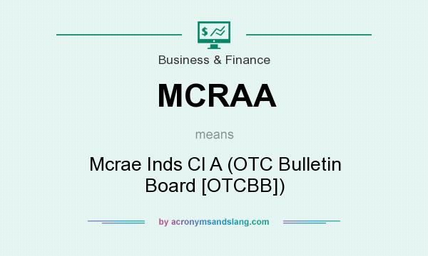 What does MCRAA mean? It stands for Mcrae Inds Cl A (OTC Bulletin Board [OTCBB])