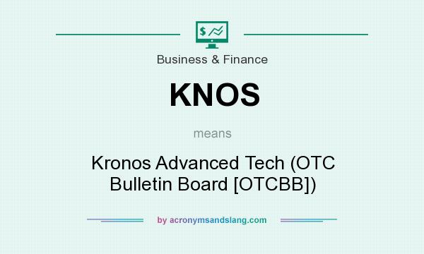 What does KNOS mean? It stands for Kronos Advanced Tech (OTC Bulletin Board [OTCBB])