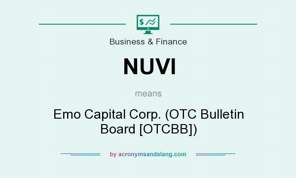What does NUVI mean? It stands for Emo Capital Corp. (OTC Bulletin Board [OTCBB])