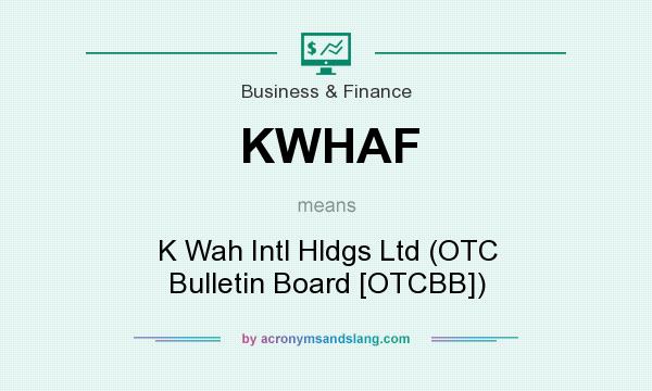What does KWHAF mean? It stands for K Wah Intl Hldgs Ltd (OTC Bulletin Board [OTCBB])