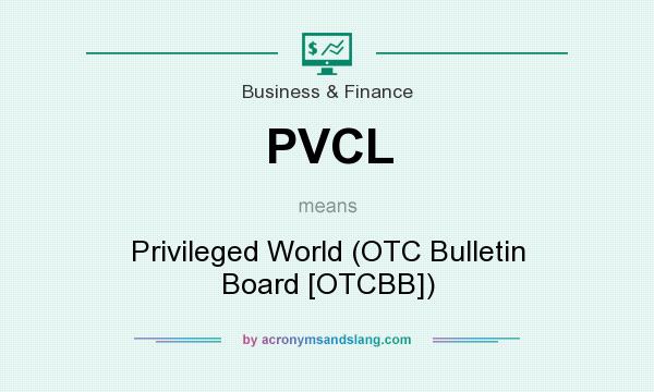 What does PVCL mean? It stands for Privileged World (OTC Bulletin Board [OTCBB])