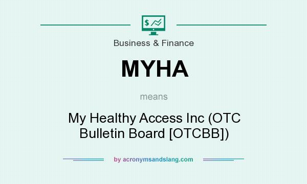 What does MYHA mean? It stands for My Healthy Access Inc (OTC Bulletin Board [OTCBB])