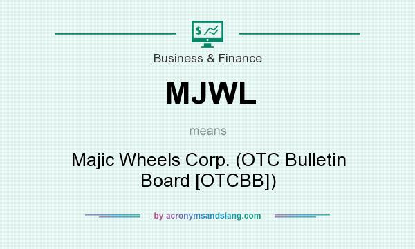 What does MJWL mean? It stands for Majic Wheels Corp. (OTC Bulletin Board [OTCBB])