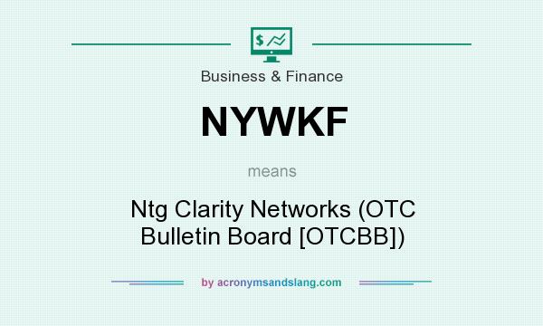 What does NYWKF mean? It stands for Ntg Clarity Networks (OTC Bulletin Board [OTCBB])
