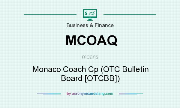 What does MCOAQ mean? It stands for Monaco Coach Cp (OTC Bulletin Board [OTCBB])