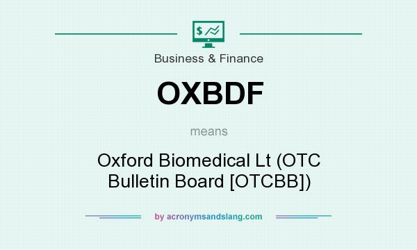 What does OXBDF mean? It stands for Oxford Biomedical Lt (OTC Bulletin Board [OTCBB])