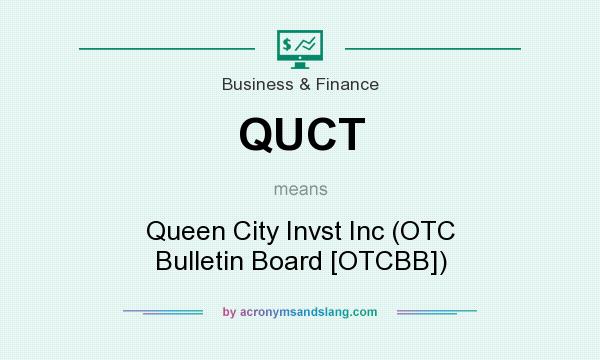 What does QUCT mean? It stands for Queen City Invst Inc (OTC Bulletin Board [OTCBB])