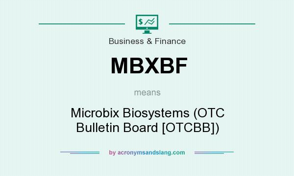 What does MBXBF mean? It stands for Microbix Biosystems (OTC Bulletin Board [OTCBB])