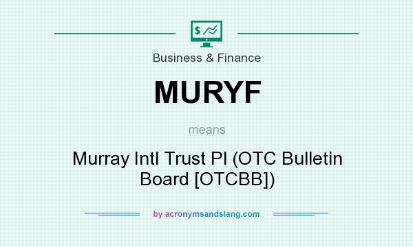 What does MURYF mean? It stands for Murray Intl Trust Pl (OTC Bulletin Board [OTCBB])