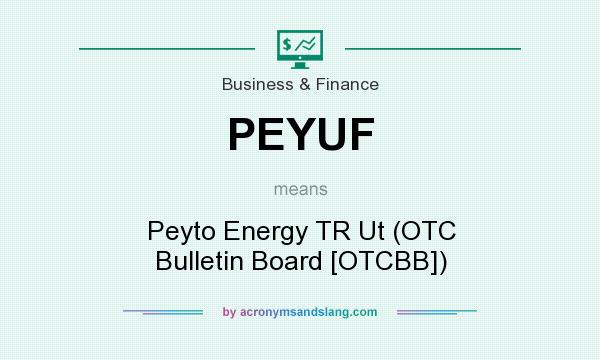 What does PEYUF mean? It stands for Peyto Energy TR Ut (OTC Bulletin Board [OTCBB])
