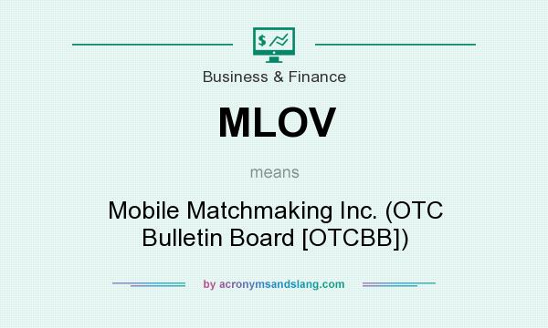 What does MLOV mean? It stands for Mobile Matchmaking Inc. (OTC Bulletin Board [OTCBB])