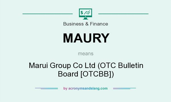What does MAURY mean? It stands for Marui Group Co Ltd (OTC Bulletin Board [OTCBB])