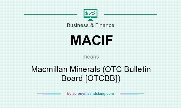 What does MACIF mean? It stands for Macmillan Minerals (OTC Bulletin Board [OTCBB])