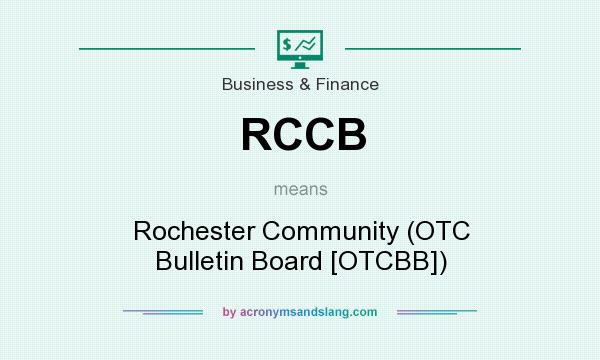 What does RCCB mean? It stands for Rochester Community (OTC Bulletin Board [OTCBB])
