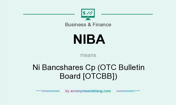 What does NIBA mean? It stands for Ni Bancshares Cp (OTC Bulletin Board [OTCBB])