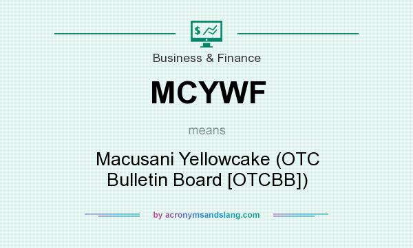 What does MCYWF mean? It stands for Macusani Yellowcake (OTC Bulletin Board [OTCBB])