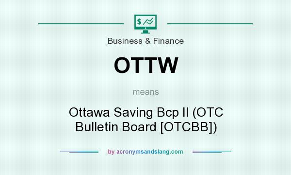 What does OTTW mean? It stands for Ottawa Saving Bcp Il (OTC Bulletin Board [OTCBB])