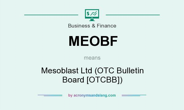What does MEOBF mean? It stands for Mesoblast Ltd (OTC Bulletin Board [OTCBB])