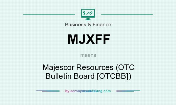 What does MJXFF mean? It stands for Majescor Resources (OTC Bulletin Board [OTCBB])