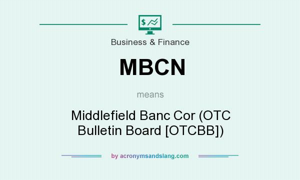 What does MBCN mean? It stands for Middlefield Banc Cor (OTC Bulletin Board [OTCBB])