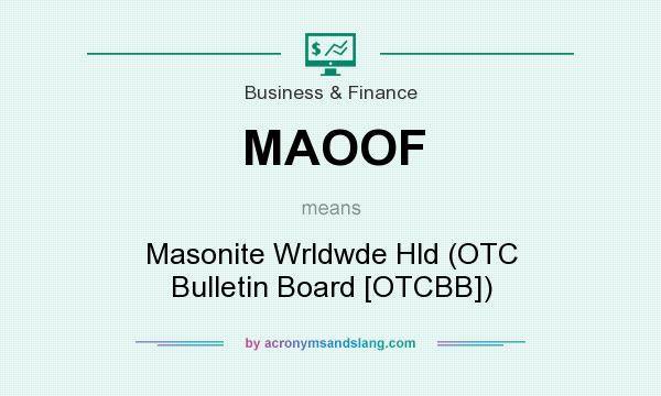 What does MAOOF mean? It stands for Masonite Wrldwde Hld (OTC Bulletin Board [OTCBB])