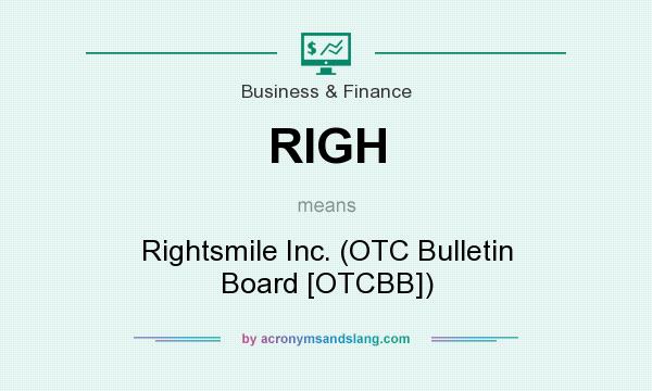 What does RIGH mean? It stands for Rightsmile Inc. (OTC Bulletin Board [OTCBB])