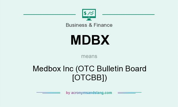 What does MDBX mean? It stands for Medbox Inc (OTC Bulletin Board [OTCBB])