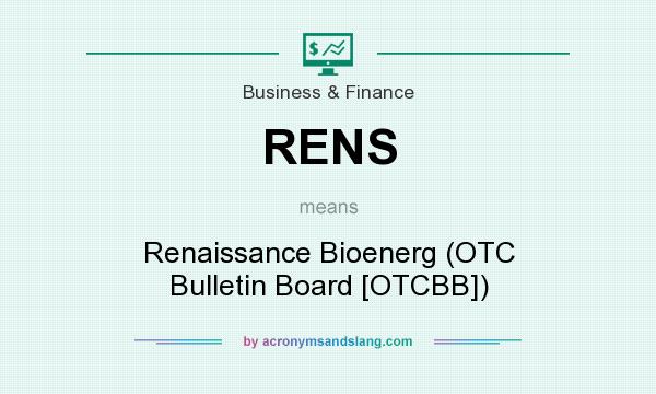 What does RENS mean? It stands for Renaissance Bioenerg (OTC Bulletin Board [OTCBB])