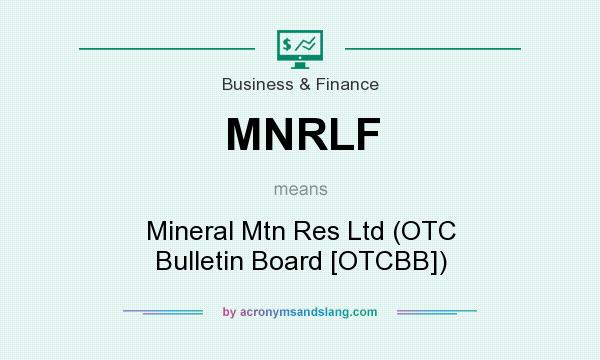 What does MNRLF mean? It stands for Mineral Mtn Res Ltd (OTC Bulletin Board [OTCBB])