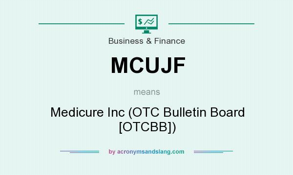 What does MCUJF mean? It stands for Medicure Inc (OTC Bulletin Board [OTCBB])