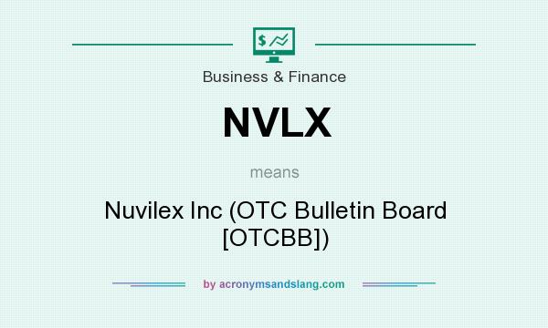 What does NVLX mean? It stands for Nuvilex Inc (OTC Bulletin Board [OTCBB])