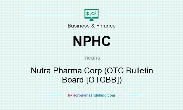 What does NPHC mean? It stands for Nutra Pharma Corp (OTC Bulletin Board [OTCBB])