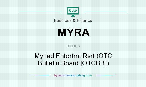 What does MYRA mean? It stands for Myriad Entertmt Rsrt (OTC Bulletin Board [OTCBB])