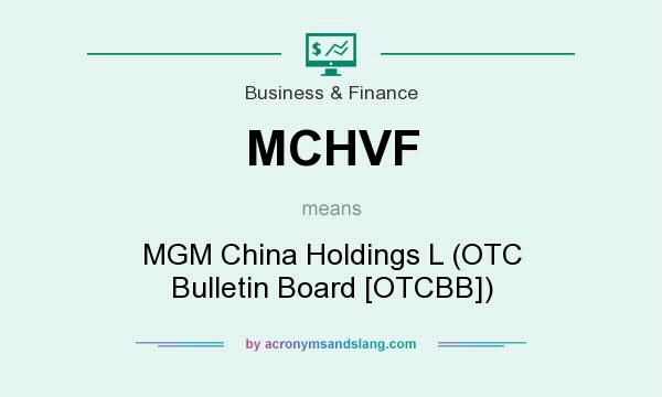 What does MCHVF mean? It stands for MGM China Holdings L (OTC Bulletin Board [OTCBB])