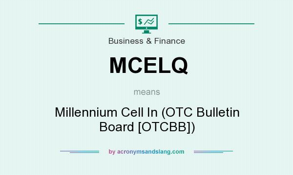 What does MCELQ mean? It stands for Millennium Cell In (OTC Bulletin Board [OTCBB])