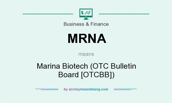 What does MRNA mean? It stands for Marina Biotech (OTC Bulletin Board [OTCBB])