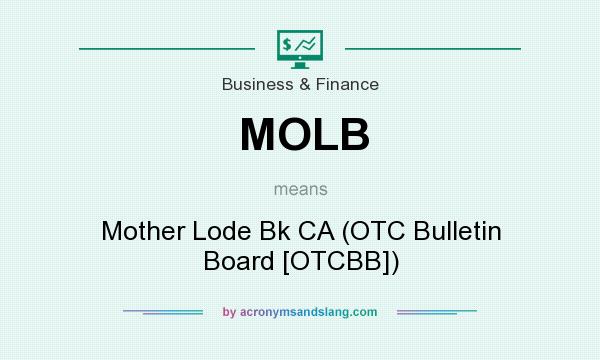 What does MOLB mean? It stands for Mother Lode Bk CA (OTC Bulletin Board [OTCBB])