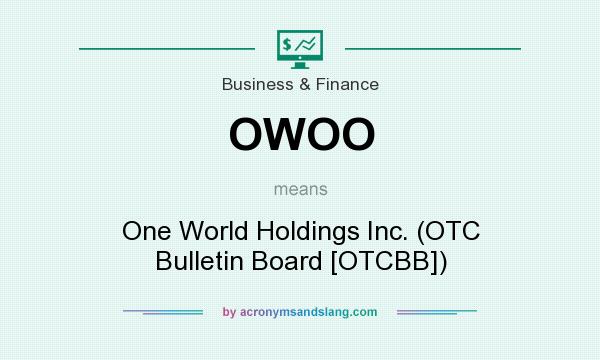 What does OWOO mean? It stands for One World Holdings Inc. (OTC Bulletin Board [OTCBB])