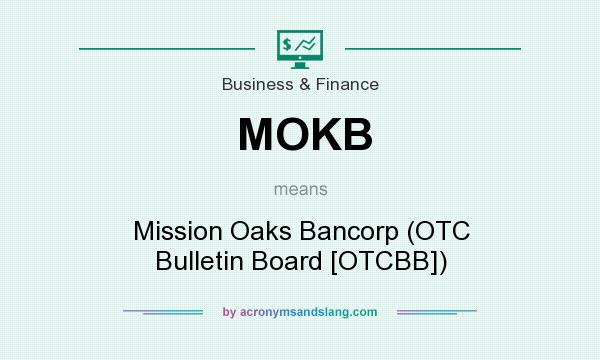 What does MOKB mean? It stands for Mission Oaks Bancorp (OTC Bulletin Board [OTCBB])