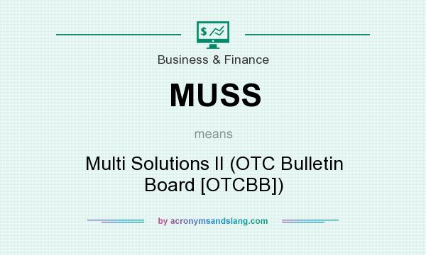 What does MUSS mean? It stands for Multi Solutions II (OTC Bulletin Board [OTCBB])