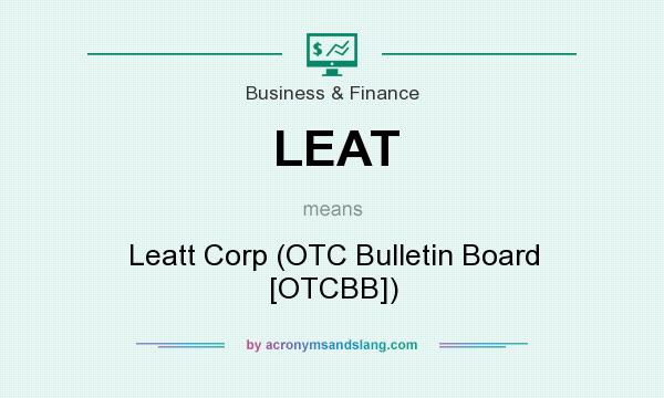 What does LEAT mean? It stands for Leatt Corp (OTC Bulletin Board [OTCBB])