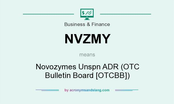 What does NVZMY mean? It stands for Novozymes Unspn ADR (OTC Bulletin Board [OTCBB])