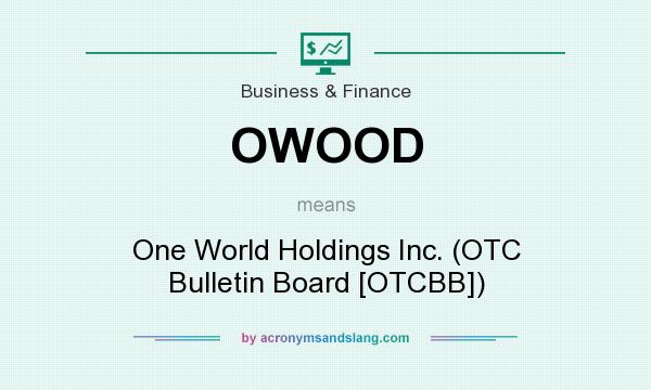 What does OWOOD mean? It stands for One World Holdings Inc. (OTC Bulletin Board [OTCBB])