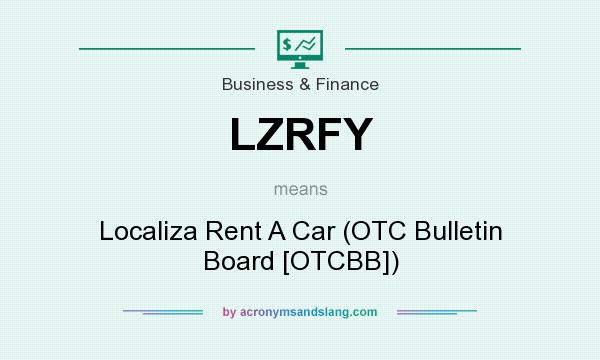 What does LZRFY mean? It stands for Localiza Rent A Car (OTC Bulletin Board [OTCBB])