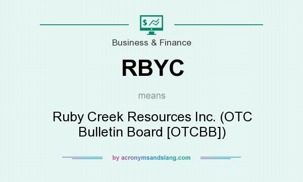 What does RBYC mean? It stands for Ruby Creek Resources Inc. (OTC Bulletin Board [OTCBB])