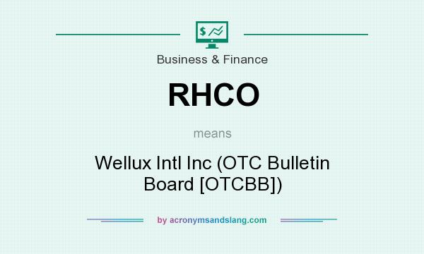 What does RHCO mean? It stands for Wellux Intl Inc (OTC Bulletin Board [OTCBB])