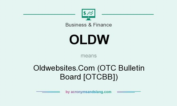 What does OLDW mean? It stands for Oldwebsites.Com (OTC Bulletin Board [OTCBB])