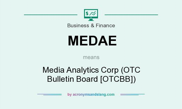 What does MEDAE mean? It stands for Media Analytics Corp (OTC Bulletin Board [OTCBB])