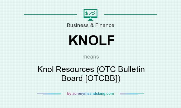 What does KNOLF mean? It stands for Knol Resources (OTC Bulletin Board [OTCBB])