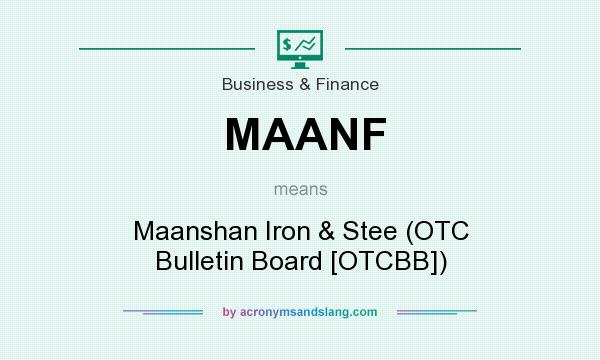 What does MAANF mean? It stands for Maanshan Iron & Stee (OTC Bulletin Board [OTCBB])